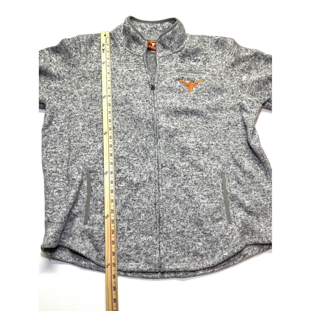 We Are Texas UT Austin Longhorns Fleece Jacket Womens 2XL Gray Full Zip Sweater - Picture 6 of 8